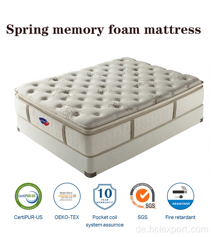 Schlafen gut Doppel Gel Memory Foam Spring Matratze