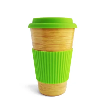 wholesale ethiopian best free reusable biodegradable bamboo fiber drink tea coffee mug with silicone lid and sleeve
