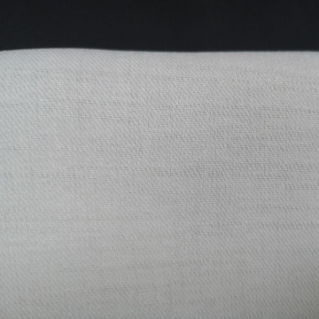 Tissu de chemise en mélange de lin et nylon blanc