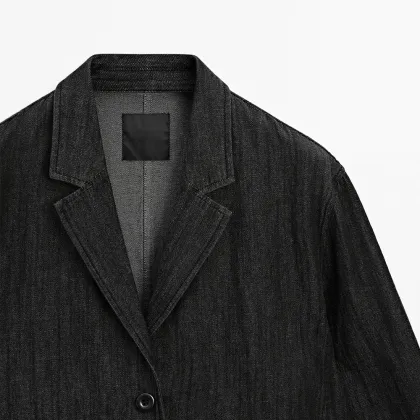 Women's casual commuting style loose denim suit jacket