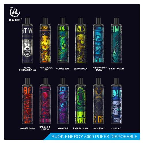 Ruok Energy 5000 퍼프 키트 도매 일회용 vape