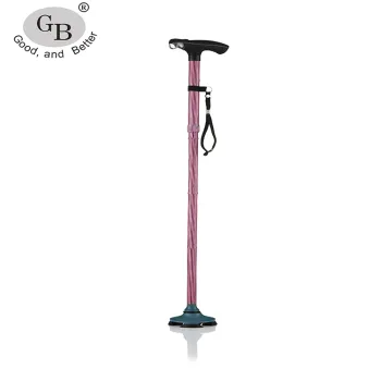 Aluminum Nordic Medical Folding Elderly Walking Stick with LED Light