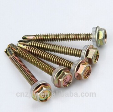 Zhejiang Manufacturer Yellow Zinc Hex head Self-Drilling Screw