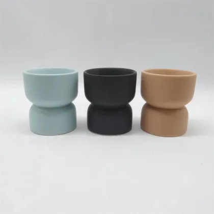 Assorted Matte Color Mini Ceramic Candle Holders