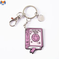 Metal Enamel Letters Keychain With Customized Logo