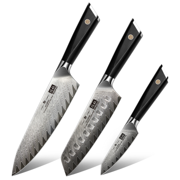 SHAN ZU Professional 10CR15MOV Stainless Steel Kitchen Knife Set: Chef and Utility Knives