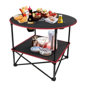 Hiking 4 Cup Holders Lightweight Canvas Foldable Portable Camping Table