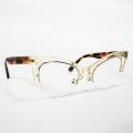 Damen Clear Cat Eye Semi Randless Brille Frames