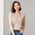 women's autumn and winter V neck cashmere sweater