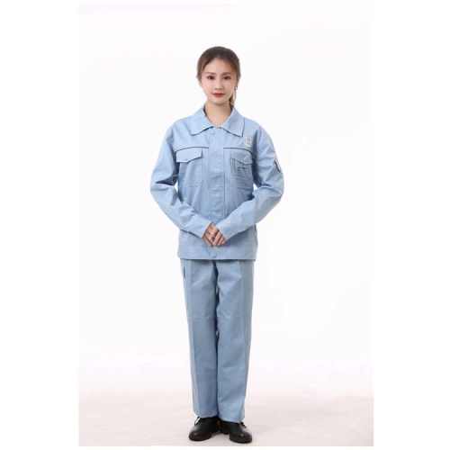 Anti Static Clothes Blue Uniform With Long Sleeves For Spring Autumn Factory