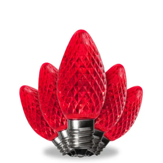 E12 Base C7 Mini LED Faceted Candle Light Bulbs for Outdoor Christmas Tree Decorations