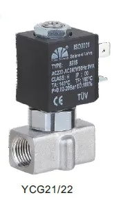 three way miniature low price low power to low pressure system steam solenoid vaives