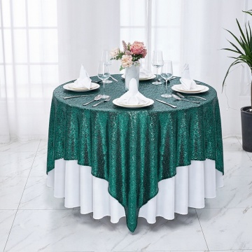 Modern Green Soft Light Embroidered Round Table Cloth for Home Christmas