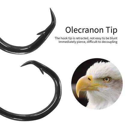 Mustad Circle Hook Olecranon Tip Hook for Squid Jig Fishing Gear
