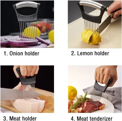 Stainless Steel Slicing Onion Cutter for Onions, Avocados, and Eggs