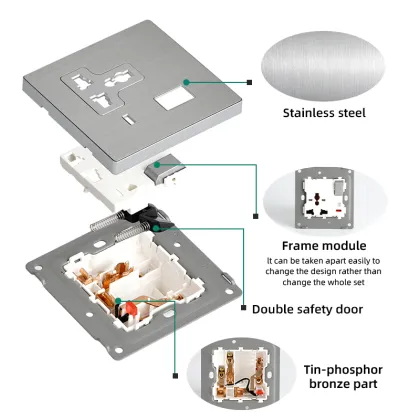 1 Gang 13A DP Switched Socket for Home