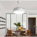 Modern white color retractable ceiling fan