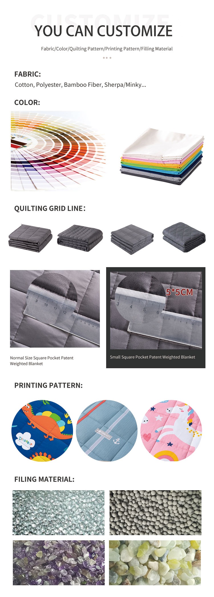 You Can Customize The Material Color Quilting Grid Line And Filling Material