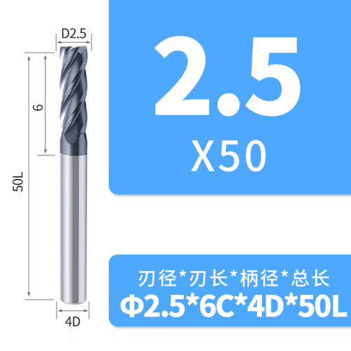 45hrc Carbide Flat End Mill 4F Black Coating