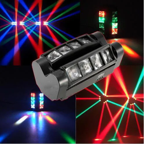 8x10W RGBW LED DJ Beam Mini Spiders Stage Lighting Disco