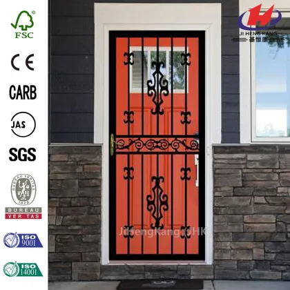 Black Hinge Right Moon Security Door
