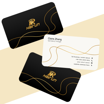 Customize Black Gold Foil Art Paper Business Cards with Coated Paper Gold Stamp Visiting Cards