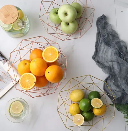 Stainless Steel Golden Fruit Serving Tray