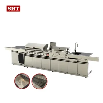 Factory Supply Modular Outdoor Kitchen Wine Coolers with Gas Camping BBQ Grill