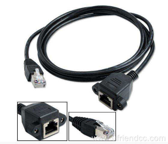 Network rj45/rj12 male/female molded extension cable