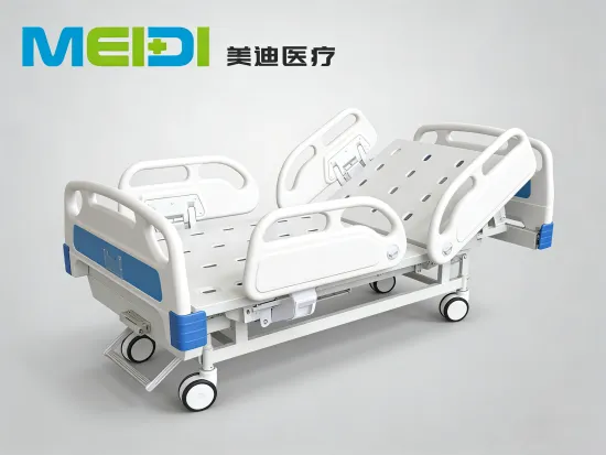 Hospital Bed Single Crank Punching Bed Board with Four Guardrails
