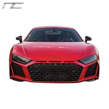 2017 gaya R8 baru set penuh karbon kering depan bumper belakang grill skirt untuk kit badan R8