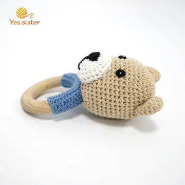Organic Wooden Ring  Bear Teether Baby Toy