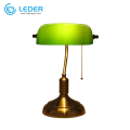 LEDER Green Glass Brass Table Lamp