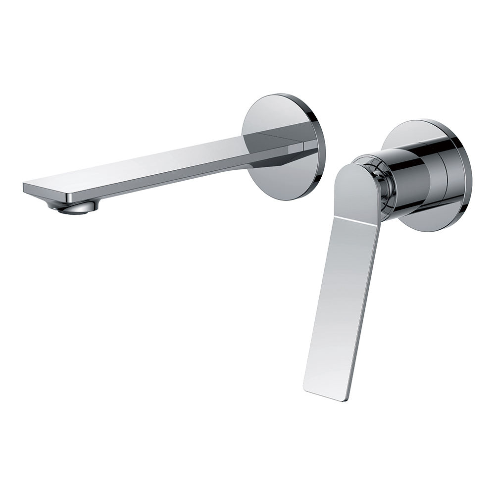 Chrome wall mounted taps