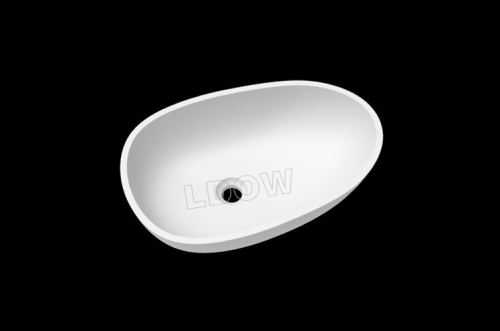 Lavabo da appoggio in fusione minerale WB0026 (acrilico puro) -matto bianco-550x353x142mm