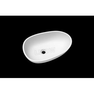 Lavabo da appoggio in fusione minerale WB0026 (acrilico puro) -matto bianco-550x353x142mm