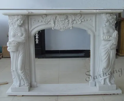 Hand-made French Fireplace Craft Carving