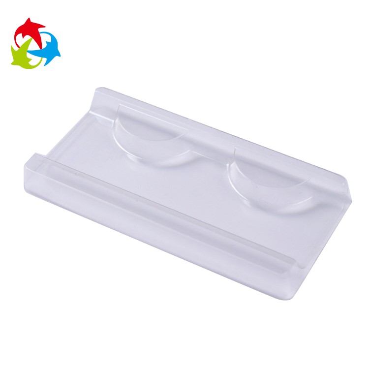 Cosmetic empty clear plastic eyelash tray