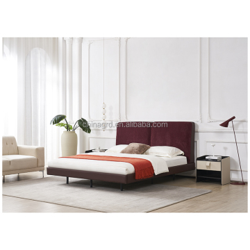 Perabot Bilik Tidur Kayu Pepejal Modern Modern - Pilihan Saiz &amp; Warna Tempat Tidur Disediakan dengan Kulit Sintetik dan Pilihan Kulit Sebenar