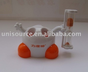 Kids sand timer with brush holders