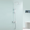 Exposed Pipe White Shower Set for Bathroom