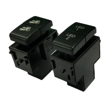 Custom Pattern 12V Blue Illuminated Laser Engraved Dual Push Button Switches for Nissan