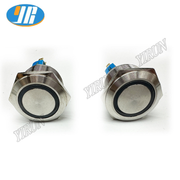12V LED beleuchtete momentanische Metall -Druckknopfschalter - wasserdicht mit Ring
