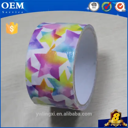 Rainbow Color Star Printed Adhesive Cloth Tape Duct Tape
