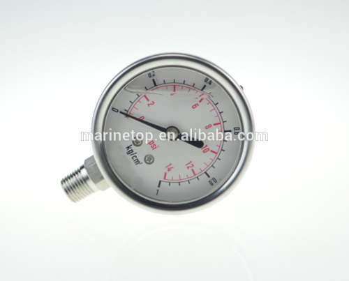 1 KG/CM2 Best Selling All Stainless Steel Quality Bottom Connection Pressure Gauge