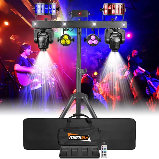 Portable Gig Party Bar: Moveable DJ Lighting System with Stand and Complete DJ Equipment for Gig Performances, Bars, and Disco Stage Parties