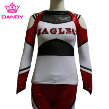 Oanpaste All Stars Metallic Cheerleading Uniformen mei lange mouwen