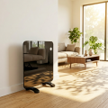 Calefactor de panel convector Infra Glass montado en la pared