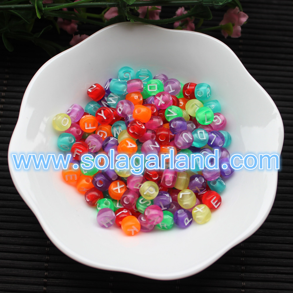 5*7MM Round Flatback Alphabet Beads Charms