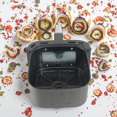 Modern Square Air Fryer with Frosted Surface and LCD Display